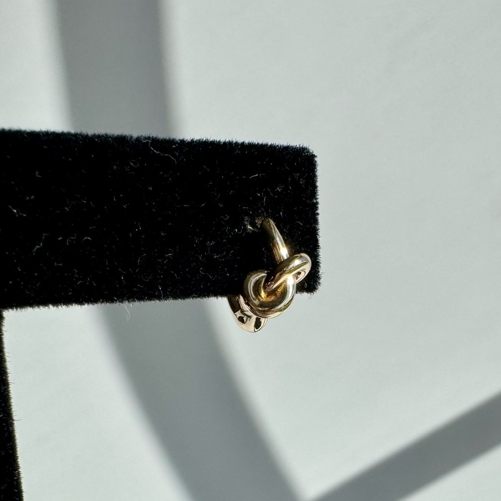 Dana Rebecca Designs Nana Bernice Knot Huggies in Yellow Gold - Picture 7 of 13
